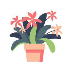 Decorative blooming flower houseplant vector illustration
