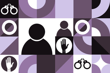 International Day of the Victims of Enforced Disappearances. August 30. Seamless geometric pattern. Template for background, banner, card, poster. Vector EPS10 illustration.