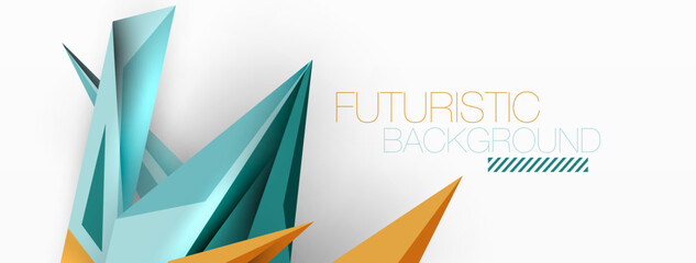 Minimal geometric abstract background. Low poly dynamic triangle design. Trendy techno business template for wallpaper, banner, background or landing