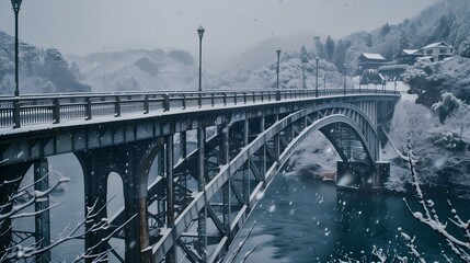 
bridge, snow, winter, white, cold, frozen, ice, serene, peaceful, covered, flakes, frost, chilly, scenic, tranquil, snowflakes, blanket, crisp, glistening, icy, powder, snowy, frosty, wonderland
