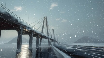 
bridge, snow, winter, white, cold, frozen, ice, serene, peaceful, covered, flakes, frost, chilly, scenic, tranquil, snowflakes, blanket, crisp, glistening, icy, powder, snowy, frosty, wonderland