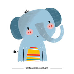 Vector illustration of an elephant in a watercolor style