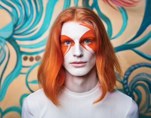 Fototapeta premium Confident Beauty: Diverse LGBT Man Fashion Portrait in Studio