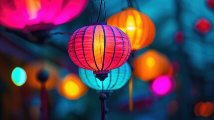 Obraz premium Vibrant Hoi An lantern festival, Vietnam