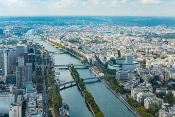 Fototapeta premium Paris, France - Aerial photography of the city scenery of Paris