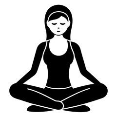 Man and Woman Forward Fold Yoga Pose Silhouette Art Vector Elegant Fitness Illustrations.