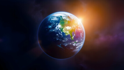 Fototapeta premium Earth Rising from the Cosmic Abyss