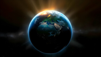 Fototapeta premium Earth Awakens A Cinematic Tapestry Unfurls