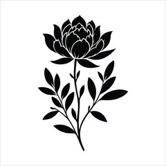 flower silhouette vector art
