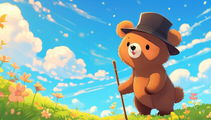 Obraz premium teddy bear on the grass