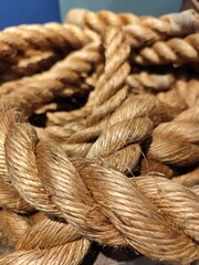 rope on a wooden board