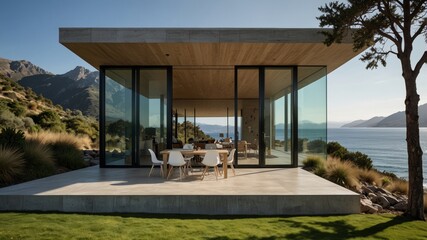 Obraz premium Mountain House with Rooftop Terrace