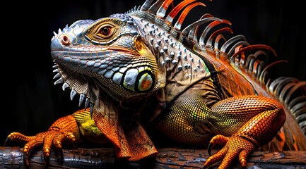 Fototapeta premium iguana on a tree