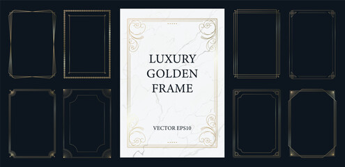 Luxury golden frame vector template