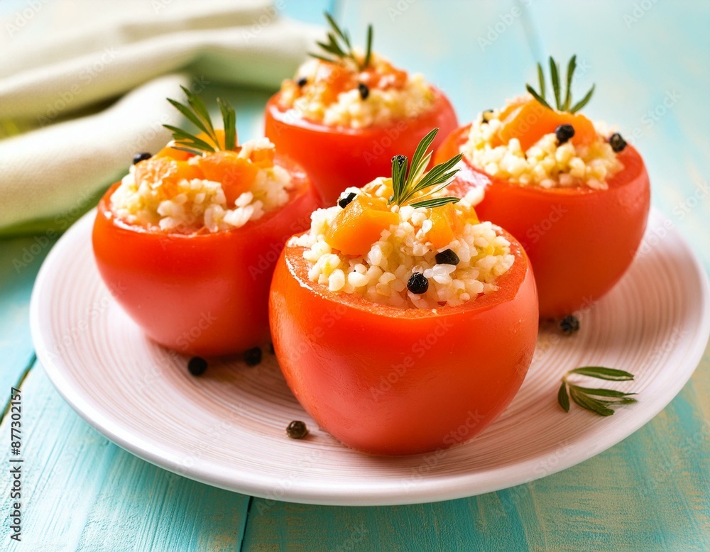 Wall mural Stuffed Tomatoes, Rice with Tomato