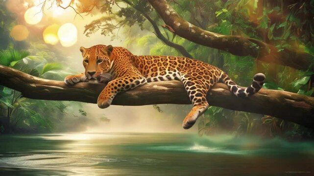 Leopard resting in a tree