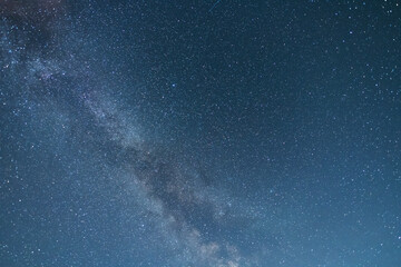 Beautiful bright milky way galaxy at the starry night aay. Astronomical background.  Night sky.