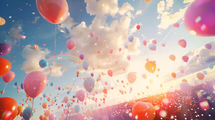 Elegant Multicolor Balloons and Celestial Delights