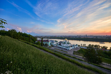 Fototapeta premium Evening view of Annunciation Monastery, Nizhny Novgorod, Russia