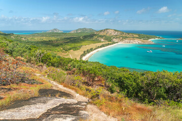 Picturesque tropical sandy Watsons Beach with turquoise water on Lizard Island, Australia. Lizard Island &nbsp;is located on Great Barrier Reef in north-east part of Queensland.