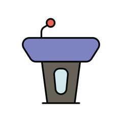 Obraz premium podium color line icon with white background vector stock illustration