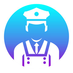 police icon vector, police solid icon, flat style icon, line art icon, gradient, for your company logo and web design