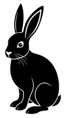 Black and white  Bunny silhouette vector