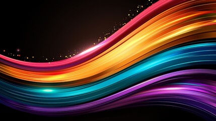 Colorful abstract rainbow background with dynamic lines and glitter, focus cover all object, deep dept of field