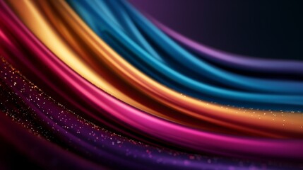 Colorful abstract rainbow background with dynamic lines and glitter, focus cover all object, deep dept of field