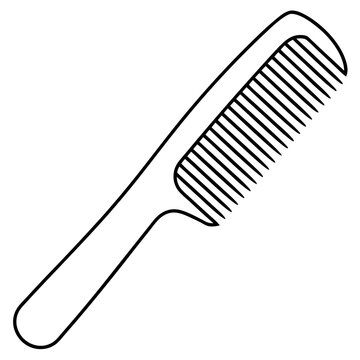 recommend clip art: illustration of a Comb  line art vector