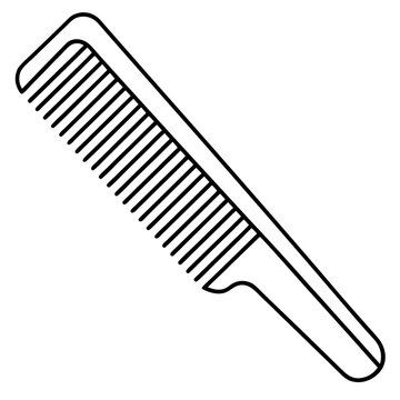 recommend clip art: illustration of a Comb  line art vector