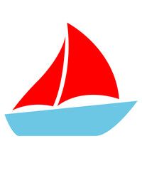 Boat clip art design on plain white transparent isolated background for card, shirt, hoodie, sweatshirt, apparel, tag, mug, icon, poster or badge