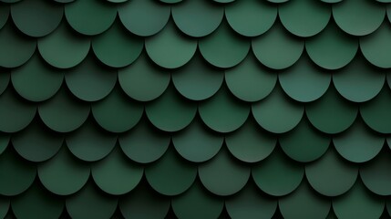 green art deco wallpaper pattern with repeating ombre fish scale shapes