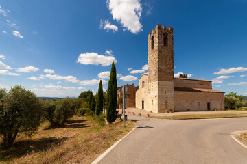 Italia, Toscana, Chianti, la Pieve del paese di San donato in Poggio.