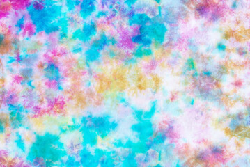 colorfull tie dye pattern hand dye on cotton fabric abstract texture background.