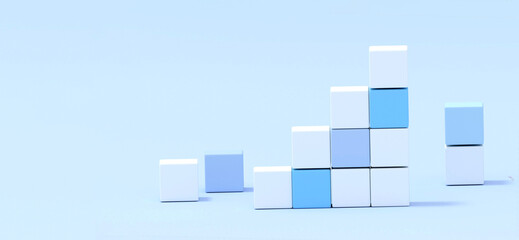 青と白の積み木のグラフイメージ