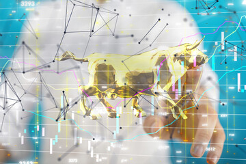 stock market 3d modern in hand