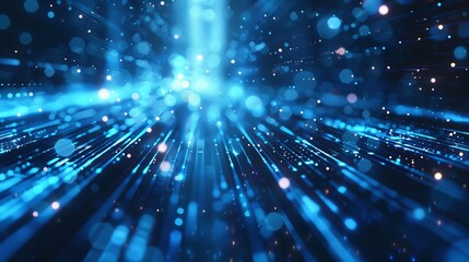 Obraz premium Information flow. Information flow through global connections. Technology futuristic background. Visualization of big data.