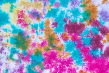 colorfull tie dye pattern hand dye on cotton fabric abstract texture background.