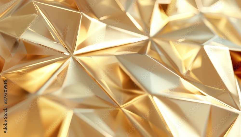 Poster this is an abstract rendering of triangulated surface in 3d, with a modern background and futuristic