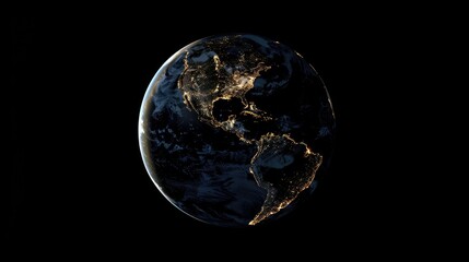 Turn Off Lights. Earth Hour for Saving the Planet. Blackout Night with Earth Sphere and City Lights. Ecology Concept