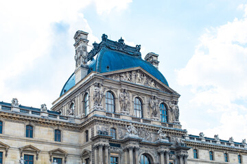Artistic architecture of the Louvre Museum, Paris, France