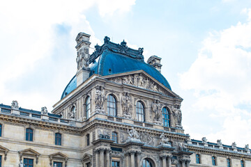 Artistic architecture of the Louvre Museum, Paris, France