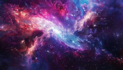 Fototapeta premium Galaxy background featuring a mystical nebula