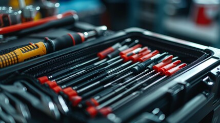 Professional Technician Toolkit with Organized Screwdrivers and Tools Emphasizing Readiness