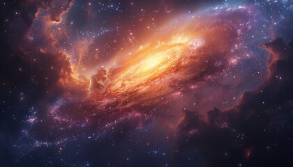 Obraz premium Galaxy background focused on the galactic core