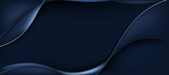 Abstract glowing lines on dark blue background.