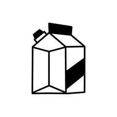 Milk box outline vector icon. Black milk icon, flat vector simple element illustration from editable drinks concept isolated on white background