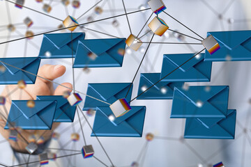 Network Communications with email symbol.