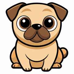 Dog vector illustration, animal isolated on white, dog silhouette, dog vector art